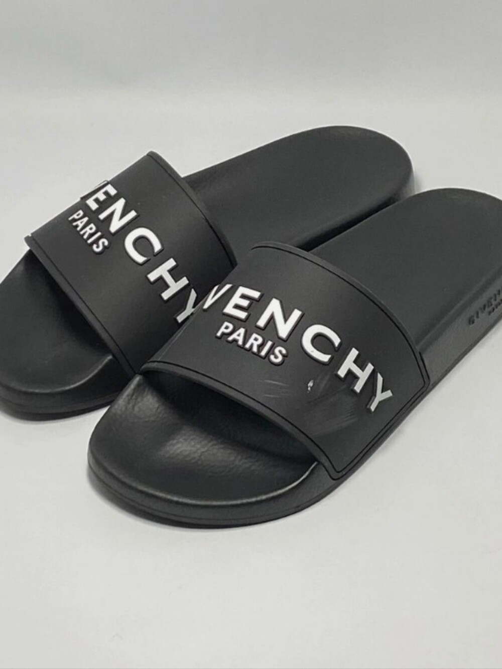Givenchy Black PoolLogo Slide Sandals Size 39